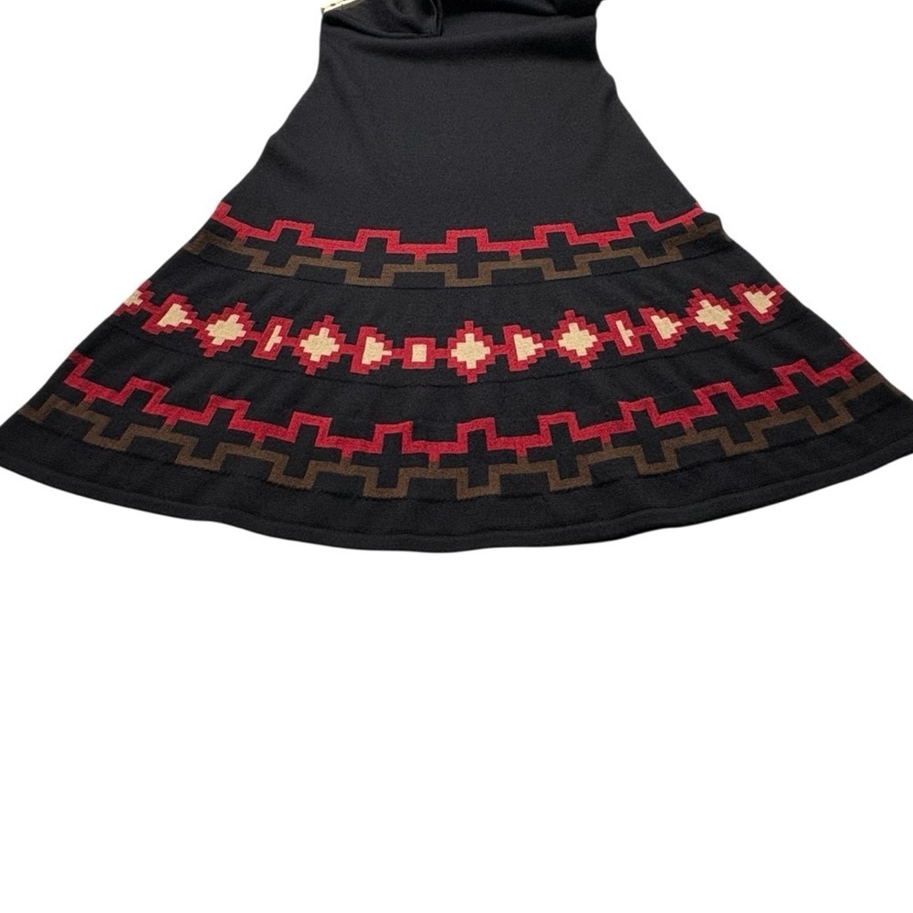 Ralph Lauren LRL Wool Southwestern Inspired Geo Fit & Flare Midi Dress Size L - Picture 3 of 10